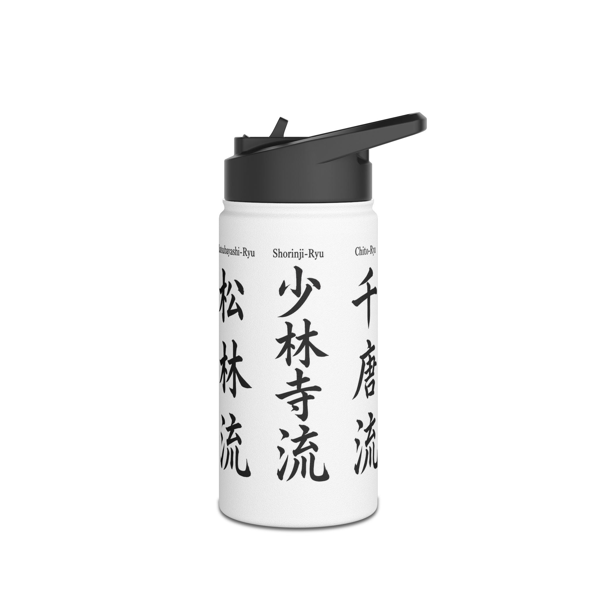 Karate Styles Kanji Stainless Steel Water Bottle: Set 2